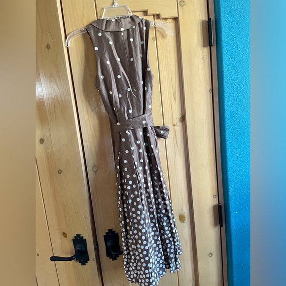 Anne Klein Dress Brown & White Polka Dot Cotton
Summer Dress Size 4 ( S ) - Picture 7 of 8